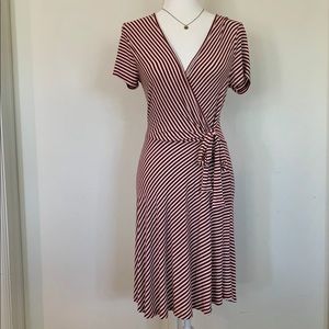 Rolla Coster rust and white wrap dress